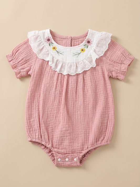Floral Embroidered Romper
