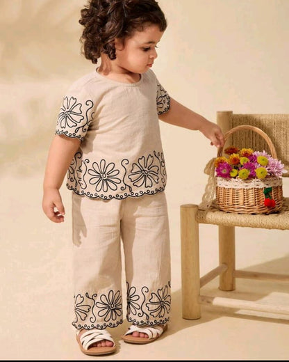 Embroidered floral design co-ord