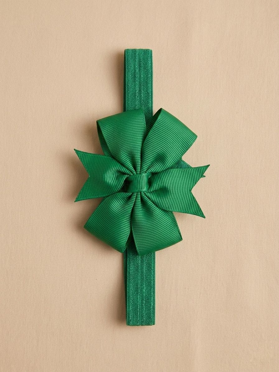 Headband With Bow - Shade Of Green