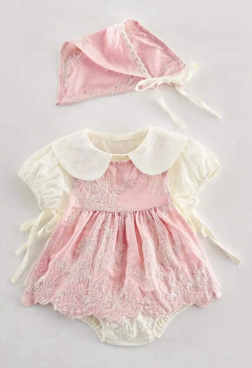 The Rosabelle Summer Bonnet Romper Set
