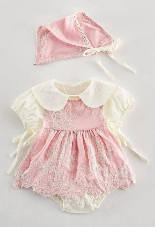 The Rosabelle Summer Bonnet Romper Set