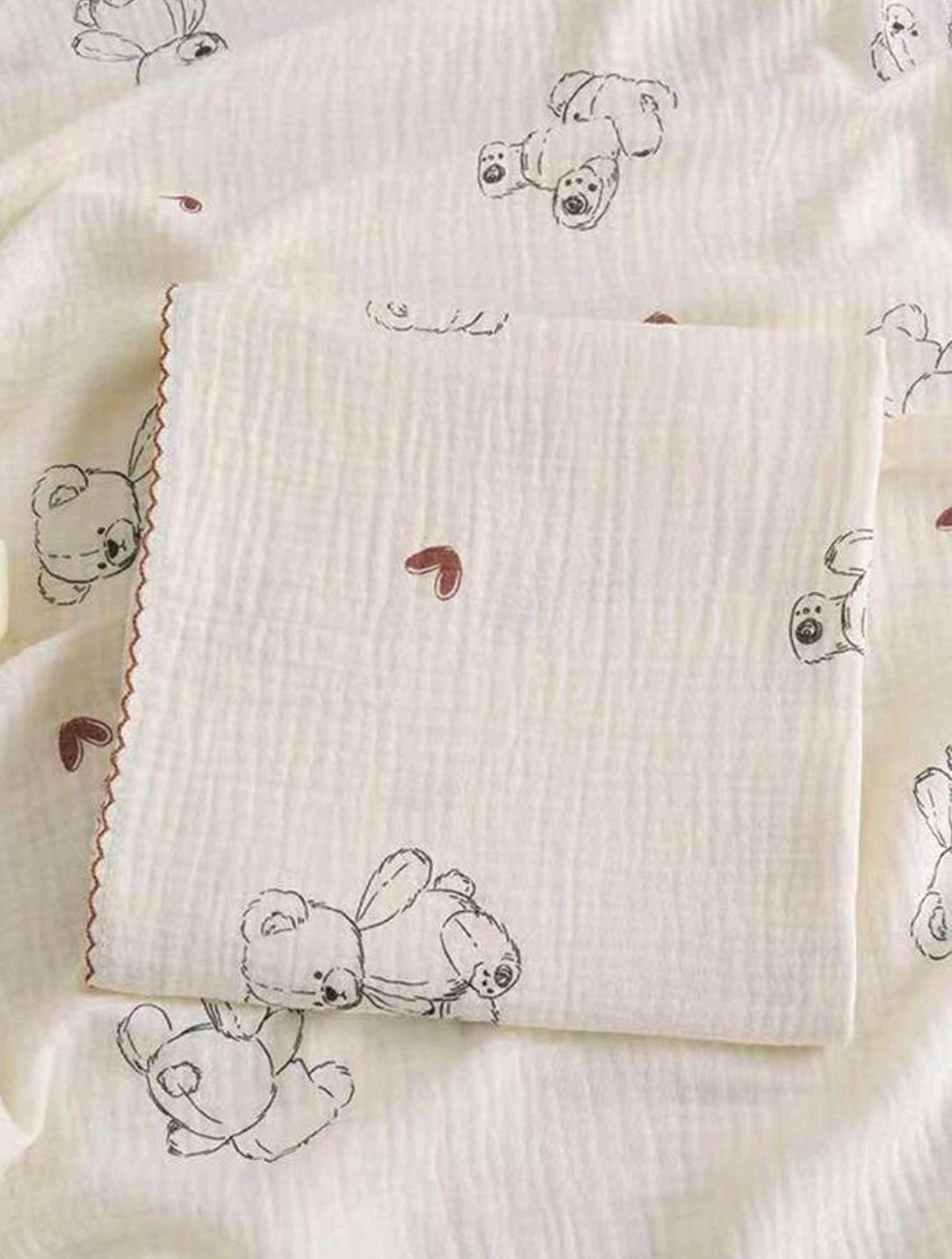 The Black Bear Thread Work Scalloped Swaddle