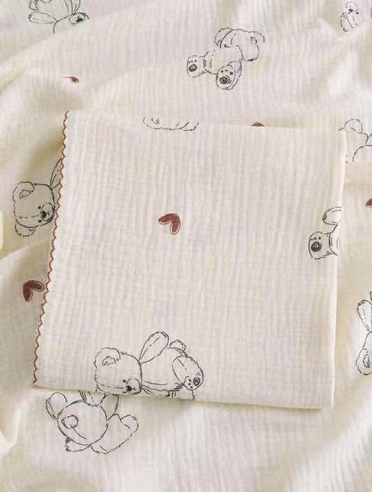 The Black Bear Thread Work Scalloped Swaddle