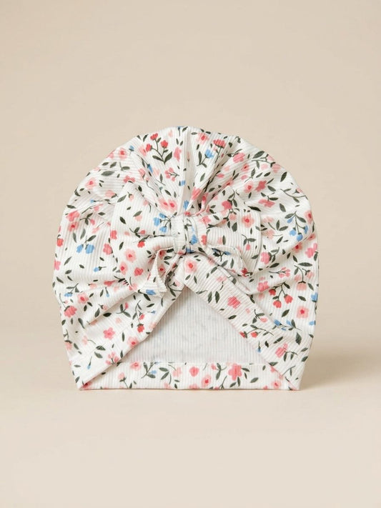 Floral Turban Bow Cap