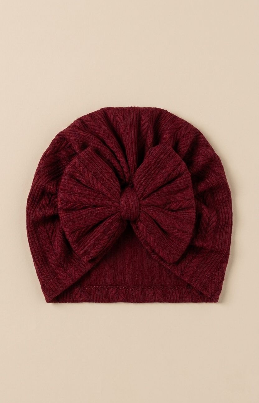 Deep Berry Red Turban Cap
