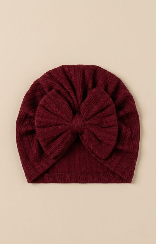 Deep Berry Red Turban Cap