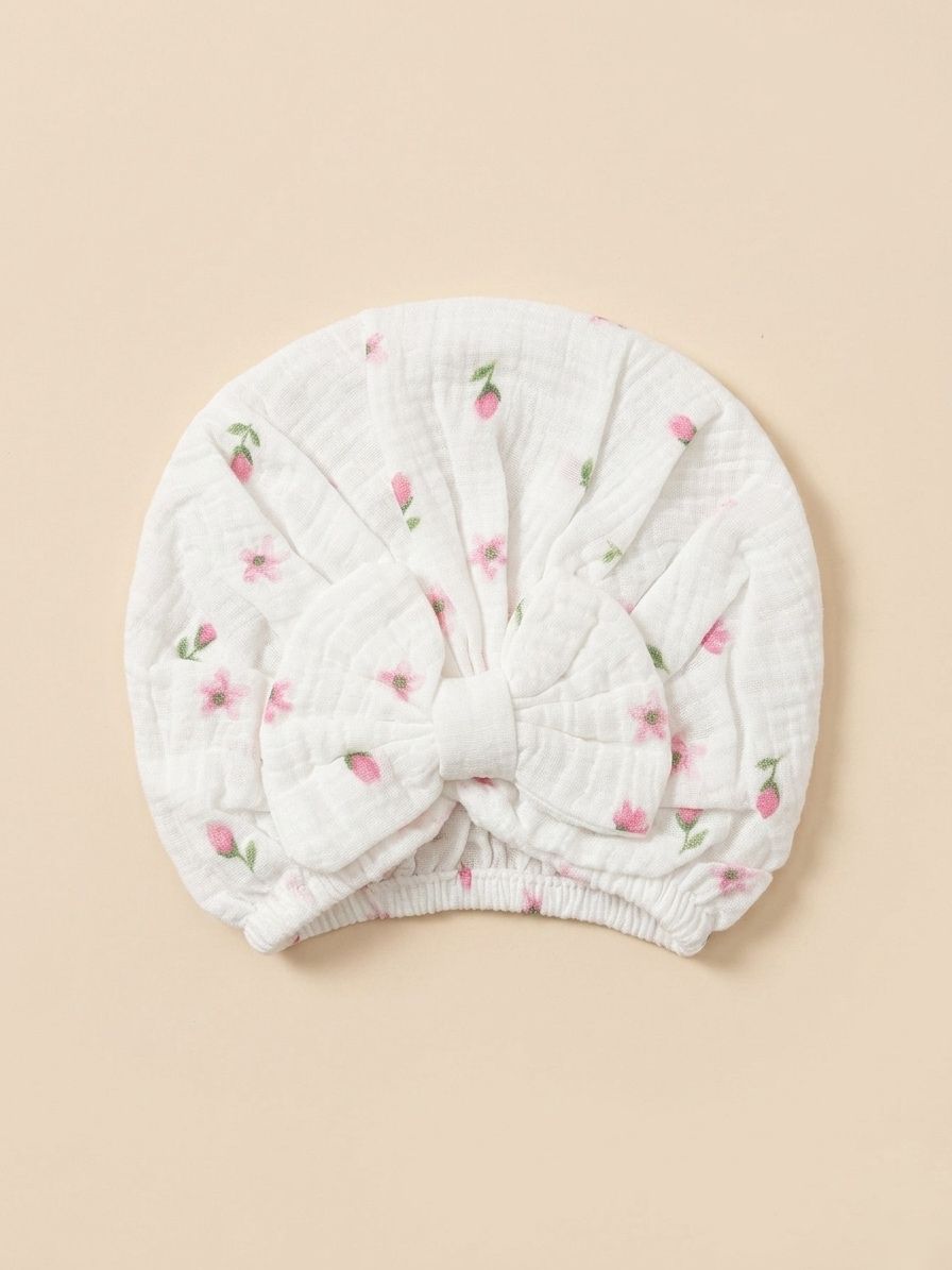 Organic Muslin Cotton Floral Turban Cap