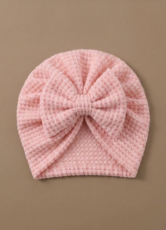 Baby Pink Bow Turban Cap