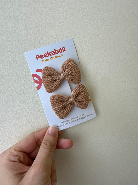 Beige Bow Clip