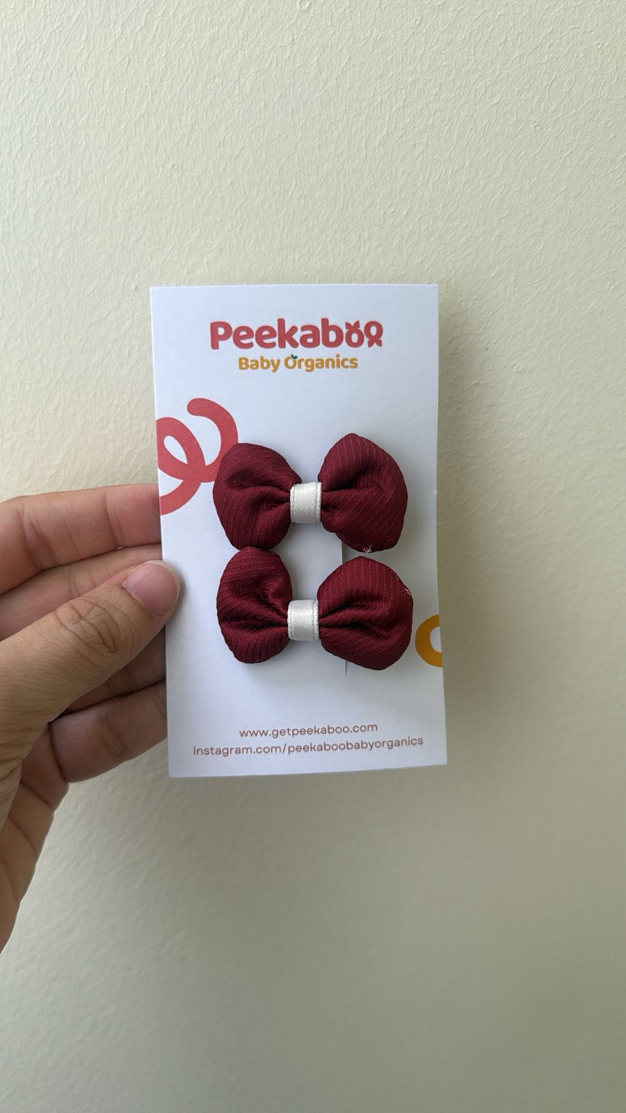 Maroon Bow Mini Clip
