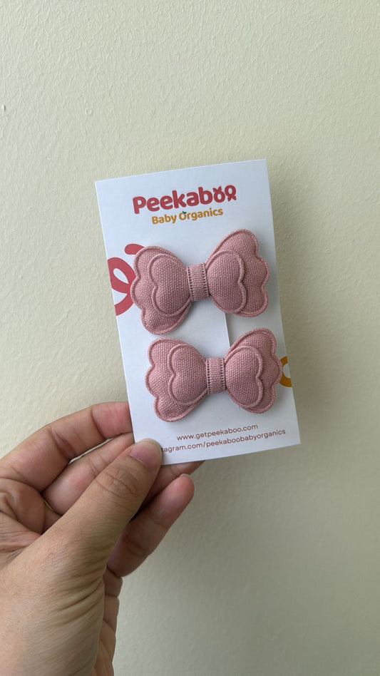 Dusty Pink Bow Mini Clip