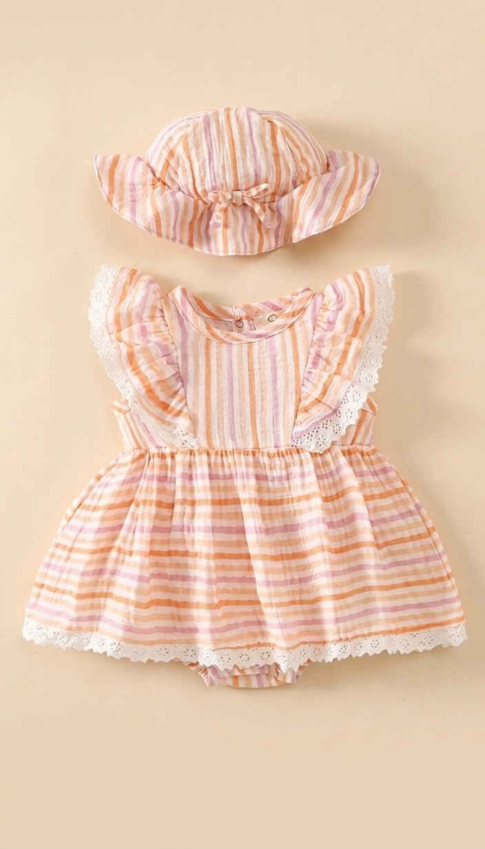 Peachy Stripe Sunshine Set