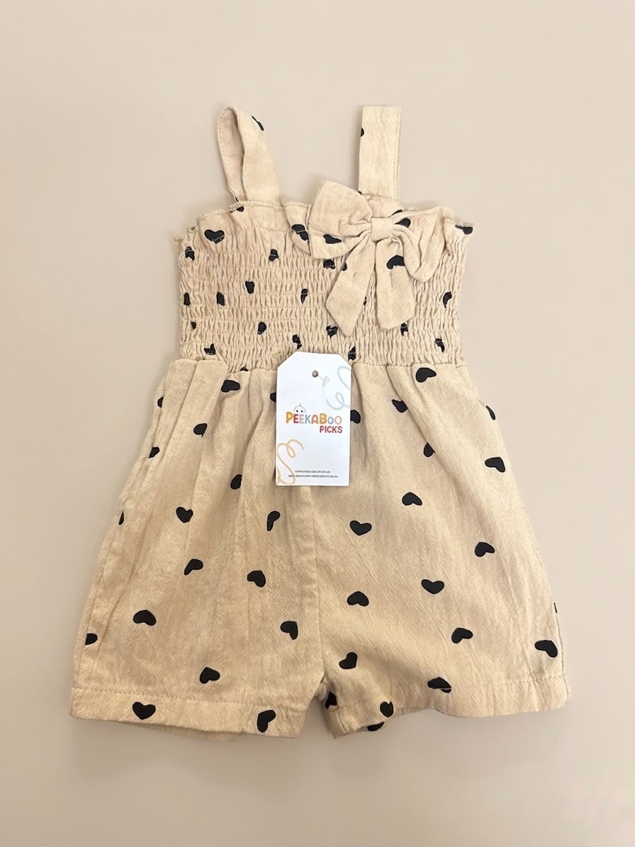 Beige Heart Romper