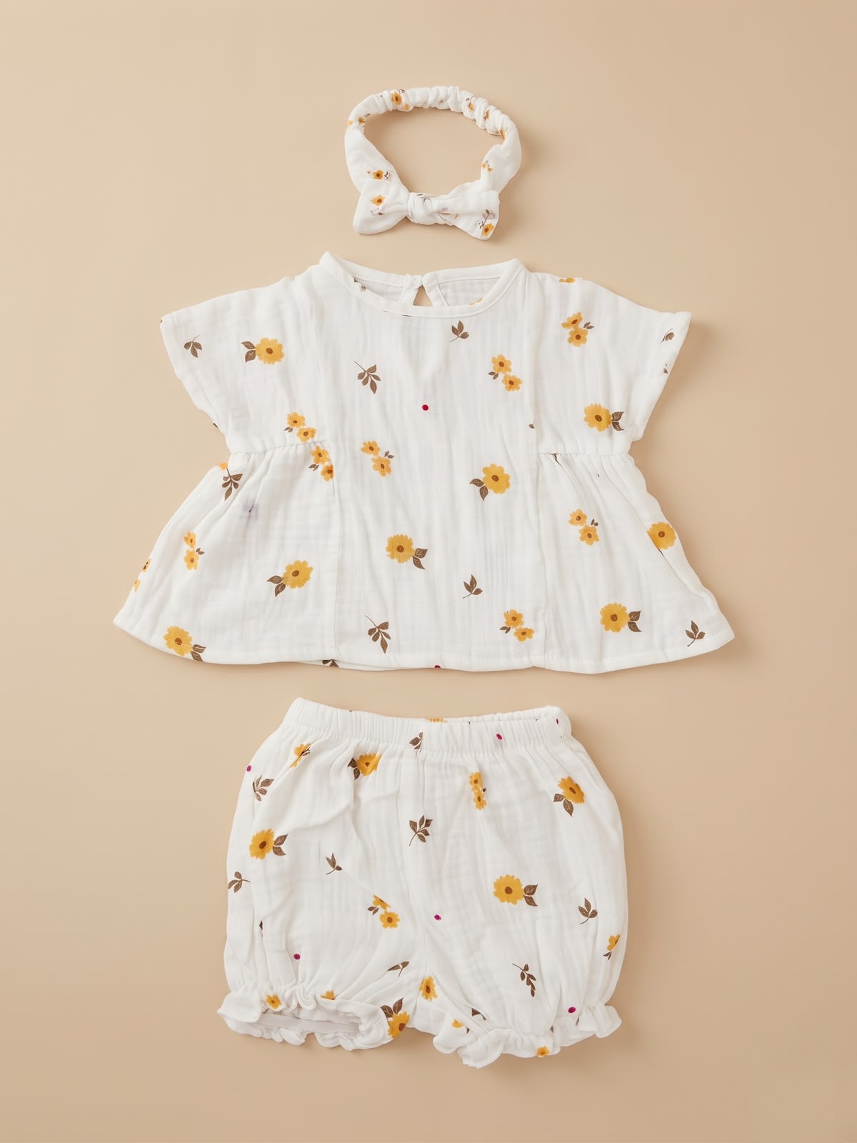 The Sunflower Printed Set With Headband