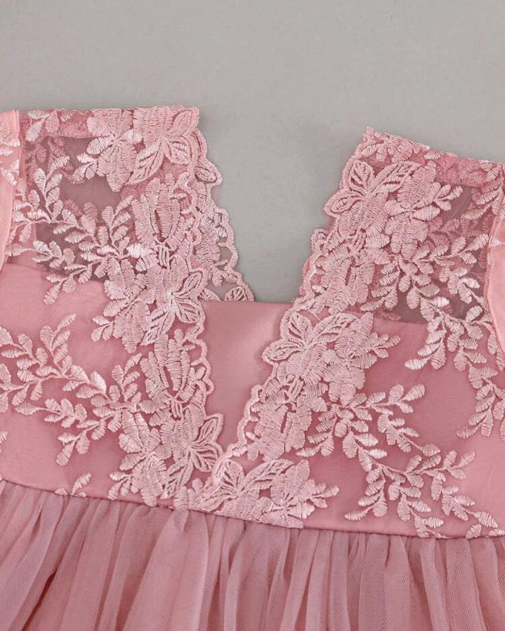Blush Ribbon Lace Frock