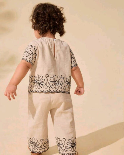 Embroidered floral design co-ord