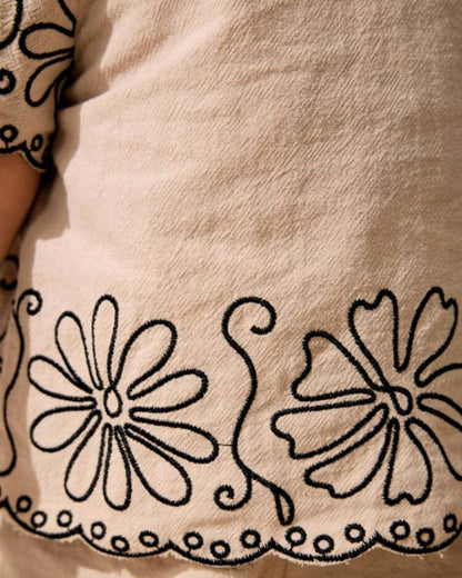 Embroidered floral design co-ord