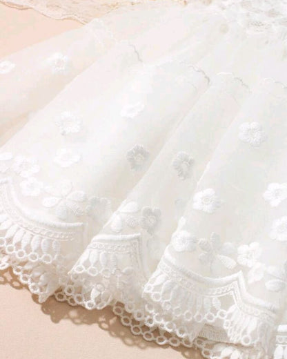 Celestial White Lace Frock Set