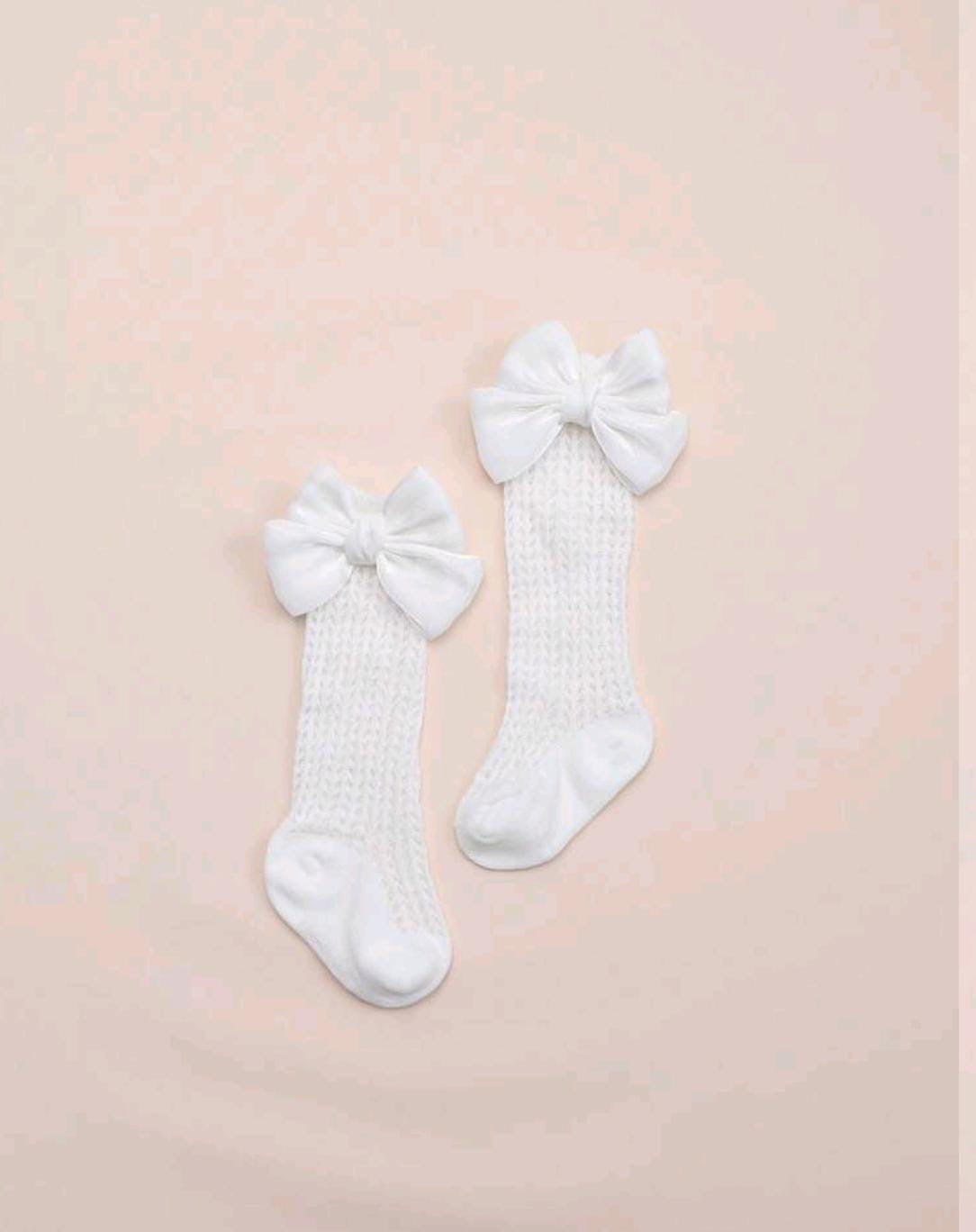 Shiny Bow Socks